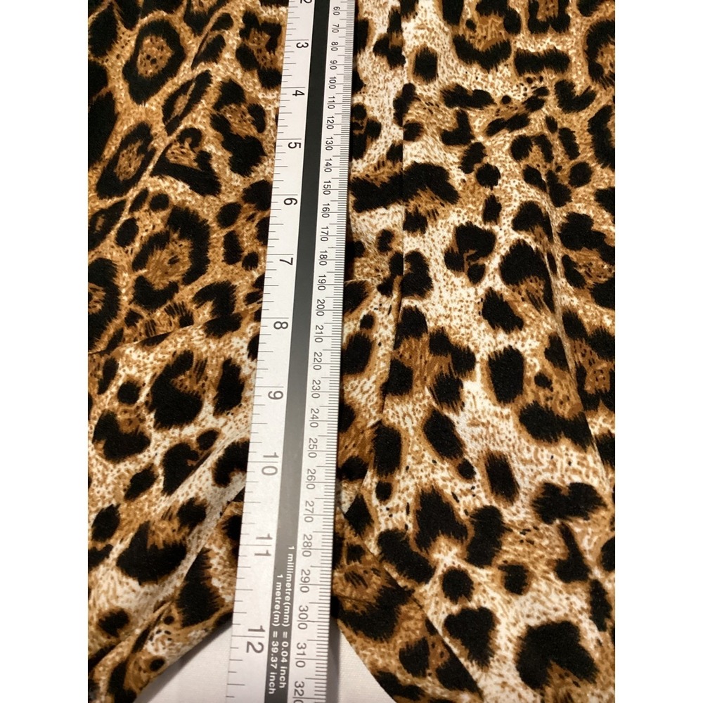 Park Avenue M Leopard Animal Print Bell Bottom Flare Pants Boho Streetwear - Picture 7 of 8